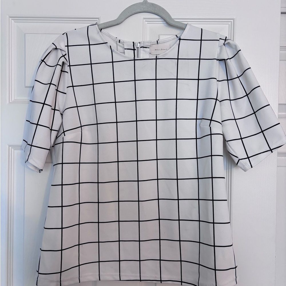 Black and White Boxy Blouse